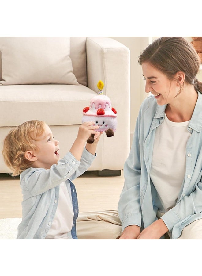 يلا بيك لعبة كعكة قطيفة، لعبة كعكة عيد ميلاد، لعبة كعكة عيد ميلاد موسيقية للبنات، دمية محشوة موسيقية، أغنية عيد ميلاد سعيد، هدية لتنمية الذكاء الموسيقي - Image 4